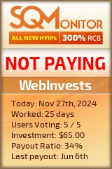 WebInvests HYIP Status Button