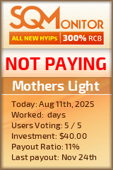 Mothers Light HYIP Status Button