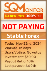 Stable Forex HYIP Status Button