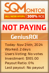 GeniusROI HYIP Status Button