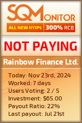 Rainbow Finance Ltd. HYIP Status Button