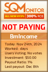 BmIncome HYIP Status Button