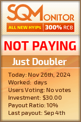 Just Doubler HYIP Status Button