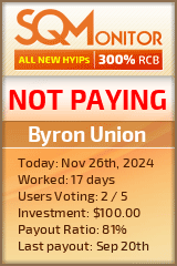 Byron Union HYIP Status Button