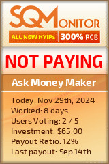 Ask Money Maker HYIP Status Button