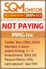 MMG Inc HYIP Status Button