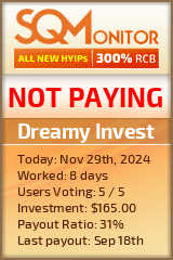 Dreamy Invest HYIP Status Button