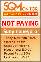 Sunymoneypro HYIP Status Button