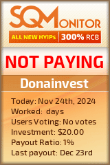 Donainvest HYIP Status Button