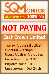 Cash Crown Limited HYIP Status Button