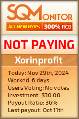 Xorinprofit HYIP Status Button