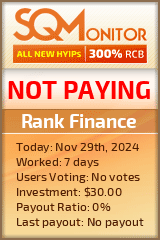 Rank Finance HYIP Status Button