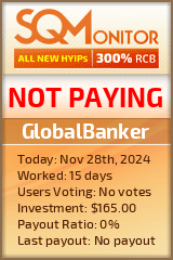 GlobalBanker HYIP Status Button