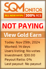 View Gold Earn HYIP Status Button