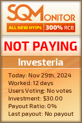 Investeria HYIP Status Button