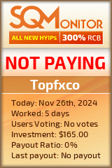 Topfxco HYIP Status Button