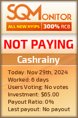 Cashrainy HYIP Status Button