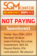 SawoInvest HYIP Status Button