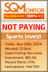 Sports Invest HYIP Status Button