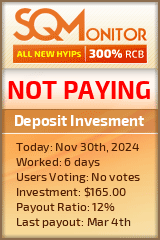 Deposit Invesment HYIP Status Button