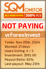 vrForexInvest HYIP Status Button