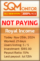 Royal Income HYIP Status Button