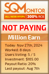 Million Earn HYIP Status Button