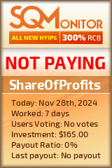 ShareOfProfits HYIP Status Button