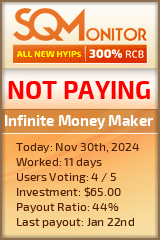 Infinite Money Maker HYIP Status Button