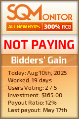 Bidders' Gain Project Status Button