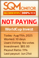 WorldCup Invest Project Status Button