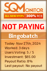 Bingobatch HYIP Status Button