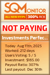 Investments Perfect Money Project Status Button