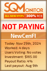 NewCenFI HYIP Status Button