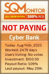 Cyber Bank HYIP Status Button