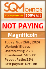 Magnificoin HYIP Status Button