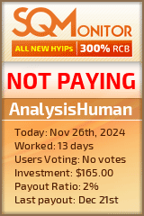 AnalysisHuman HYIP Status Button