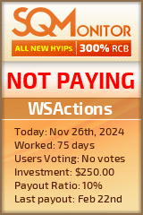 WSActions HYIP Status Button