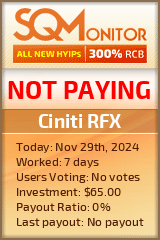 Ciniti RFX HYIP Status Button