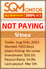 Sitnex HYIP Status Button