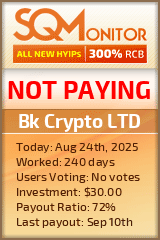 Bk Crypto LTD HYIP Status Button