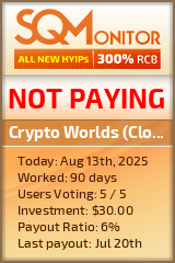 Crypto Worlds (Cloak Invest) HYIP Status Button