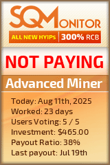 Advanced Miner HYIP Status Button