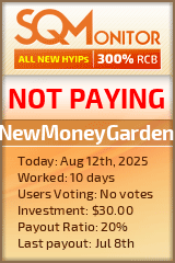 NewMoneyGarden HYIP Status Button