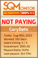 CoryBets HYIP Status Button