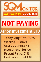 Xenon Investment LTD HYIP Status Button