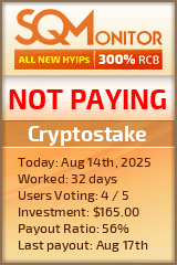 Cryptostake HYIP Status Button