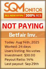 Betfair Inv. HYIP Status Button