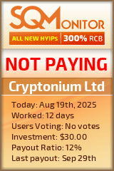 Cryptonium Ltd HYIP Status Button