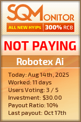 Robotex Ai HYIP Status Button